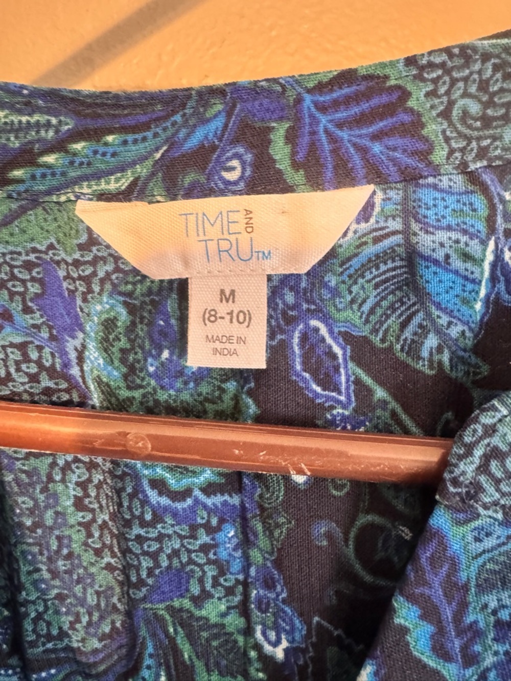 NWT Blue Paisley Tiered Mini Dress | M 8-10 | Coastal Boho Summer - Picture 5 of 9